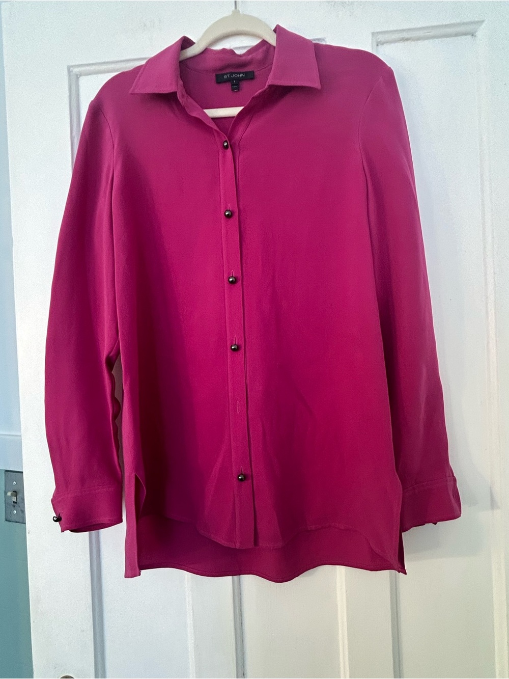 St. John Men's Magenta Button-Down Long Sleeve Shirt